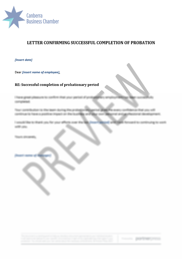 Probation Unsuccessful Completion Letter Template Probation 